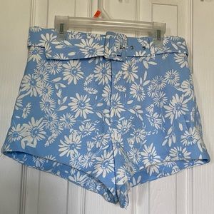 Zara Floral Shorts size medium blue floral print